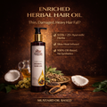 Mustard oil-based herbal hair oil by Som Sparsh, infused with 5 oils and 25+ herbs for stronger, healthier hair.